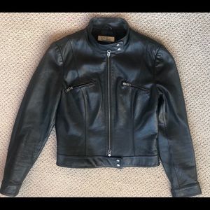 Leather motorcycle jacket
